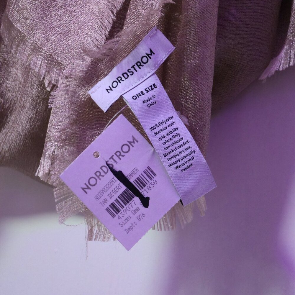 Nordstrom Tan Desert Shimmer Shawl Scarf - Brand New Tags On - Picture 2 of 4